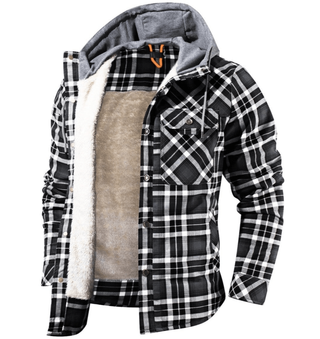 Streetwave Robust Woodland Hooded Jacket For Outdoor Adventurers Durable Weatherproof Plaid