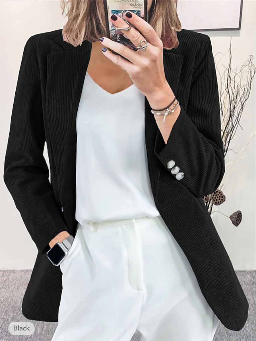 Streetwave Corduroy Blazer For Women Formal Office Jacket With Elegant Texture And Comfort