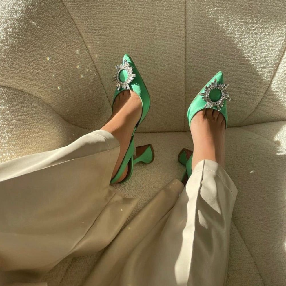 Street-wave Crystal Pumps for Women Tailored Glitter Heels with All Day Comfort and Style