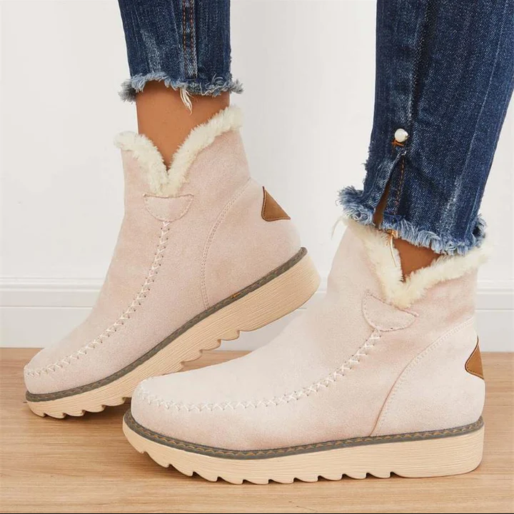 Street-Wave Slip-Resistant Ankle Boots For Women With Cozy Faux Fur Lining And Secure Non-Slip Sole