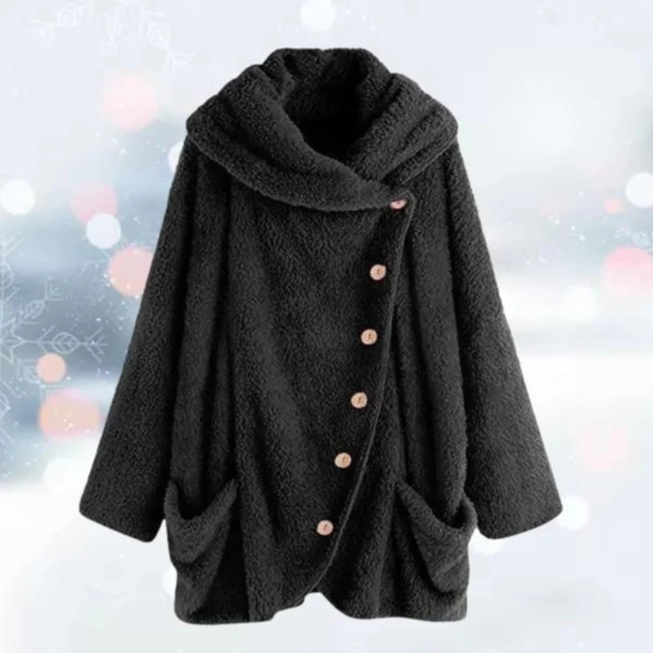 Street-wave Teddy Coat for Women Luxurious Warmth Plush Fleece Winter Jacket Stylish Comfort