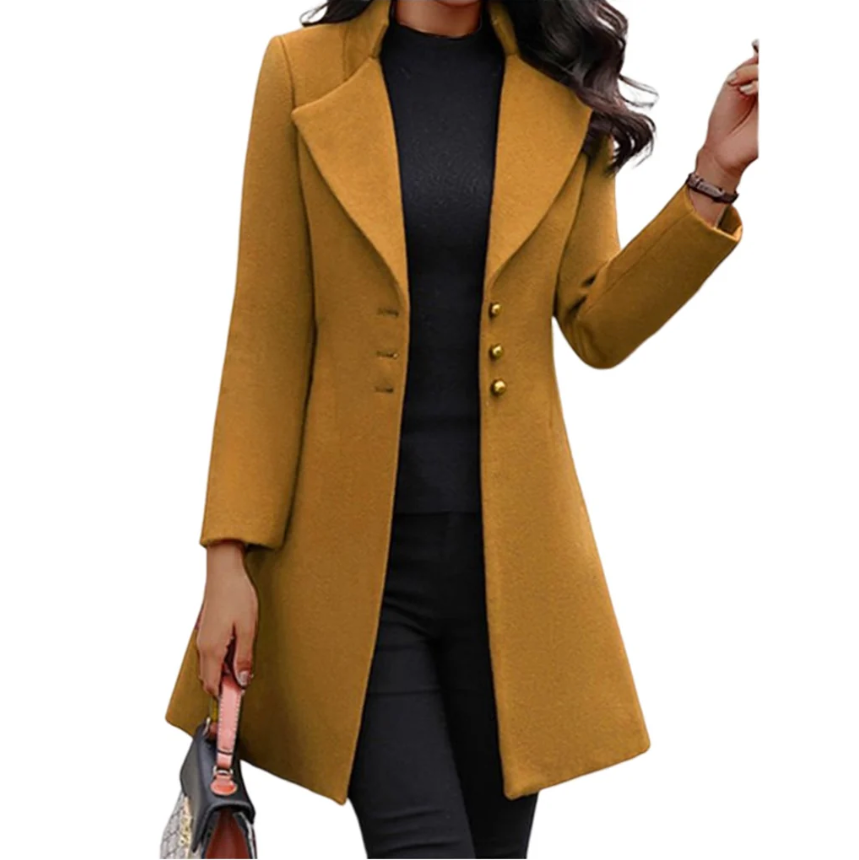 Street-Wave Ladies Black Wool Coat With Tailored Fit For Elegant Winter Wear And Office Ready Style