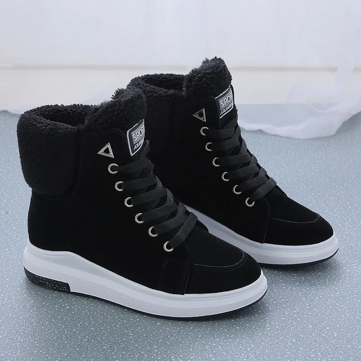Streetwave Warm Fleece Lined Lace Up Winter Boots For Women Cozy All Day Winter Comfort