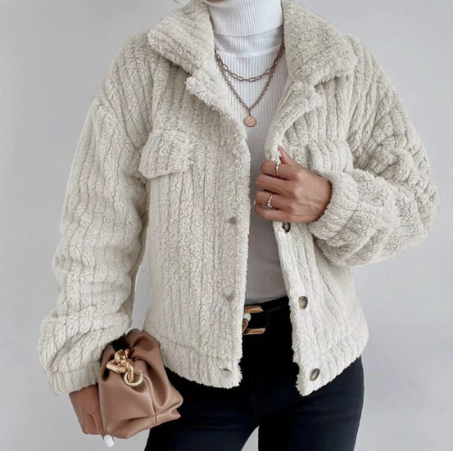 Street-wave Soft Thick Faux Fur Jacket For Cold Days Women Cozy Warmth Urban Streetwear Essential