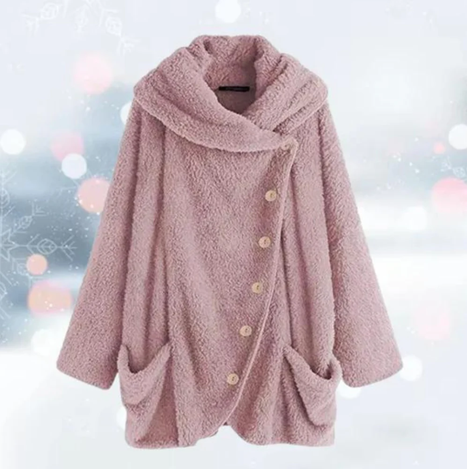 Street-wave Teddy Coat for Women Luxurious Warmth Plush Fleece Winter Jacket Stylish Comfort