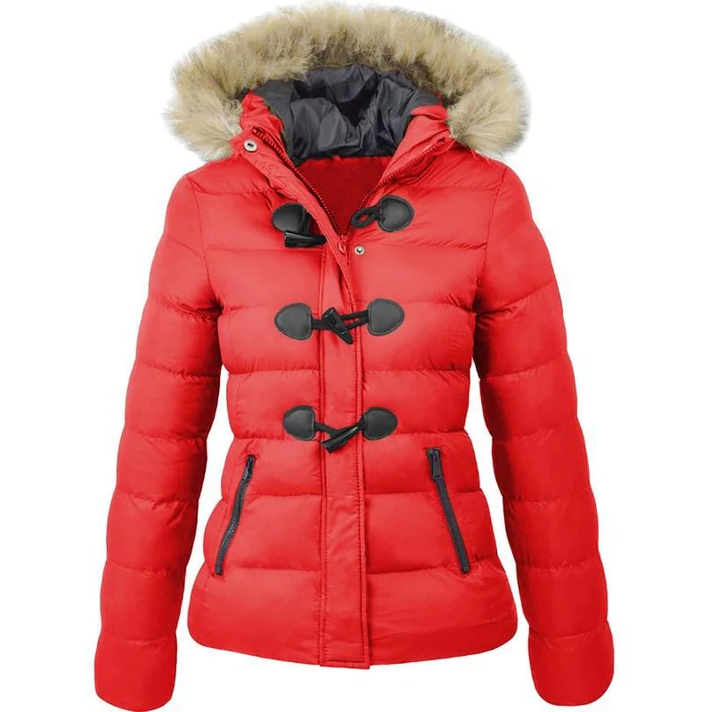 Street-wave Womens Retro Puffer Jacket With Faux Fur Trim Hood - Warm Quilted Coat