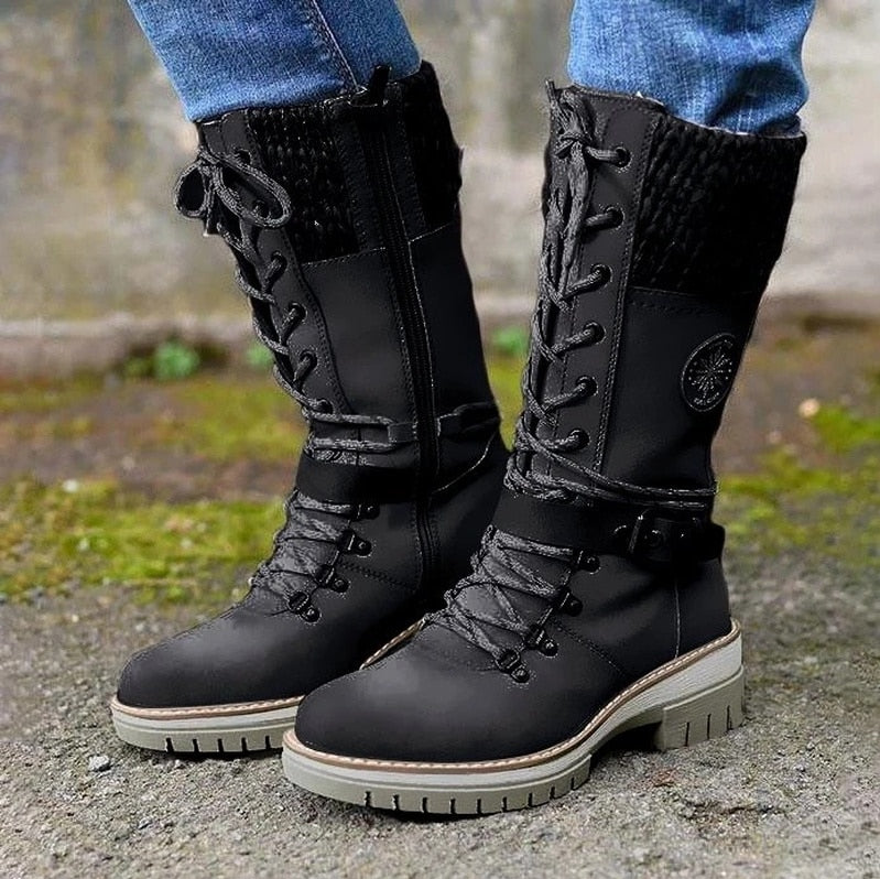 Street-Wave Leather Winter Boots For Women Eco Friendly Comfort And Modern Style