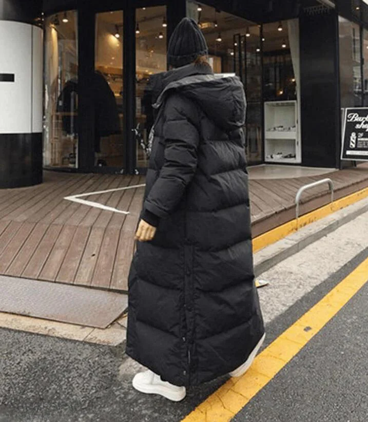 Street-Wave Womens Long Down Coat With Hood For Ultra Warmth And Lightweight Fill