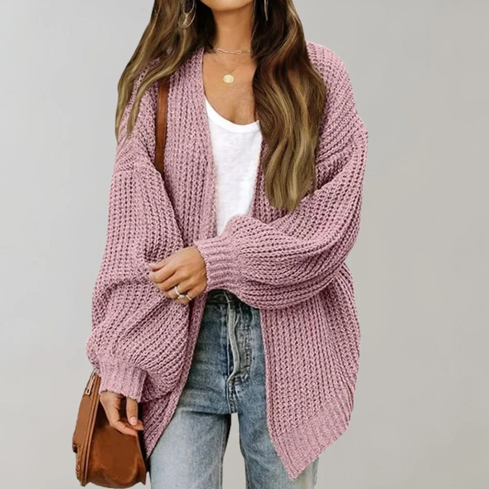 Street Wave Casual Knit Cardigan For Women Cozy Chunky Knit Relaxed Fit Everyday Wardrobe