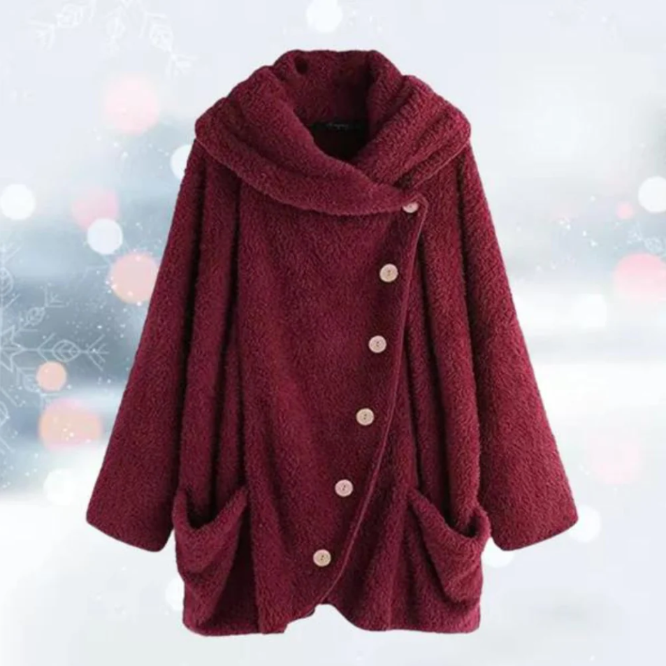 Street-wave Teddy Coat for Women Luxurious Warmth Plush Fleece Winter Jacket Stylish Comfort
