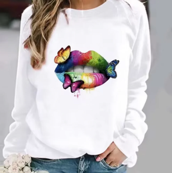Street Wave Leopard Lip Print Cotton Sweatshirt For Trendy Streetwear Lovers Ultra Comfortable All Day Wear