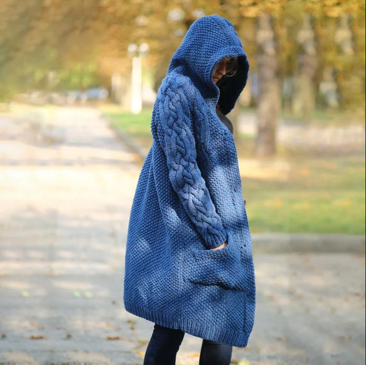 Street-Wave Hooded Long Women Coat For Warmth And Style Durable Easy Care Outerwear