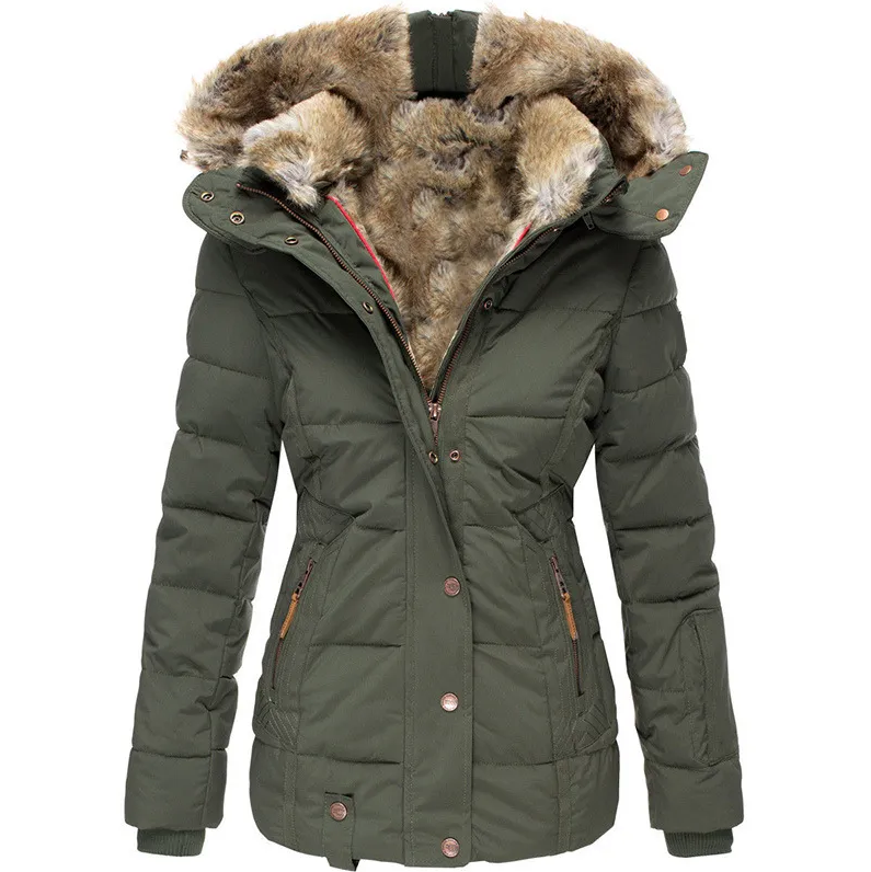 Street-Wave Women's Puffer Coat Warmth And Style Hooded Insulated Winter Jacket