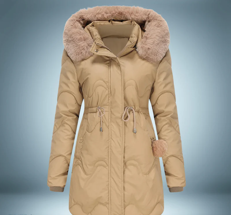 Street-wave Parka With Fur Collar For Women Vibrant Colorful Warmth And Statement Style