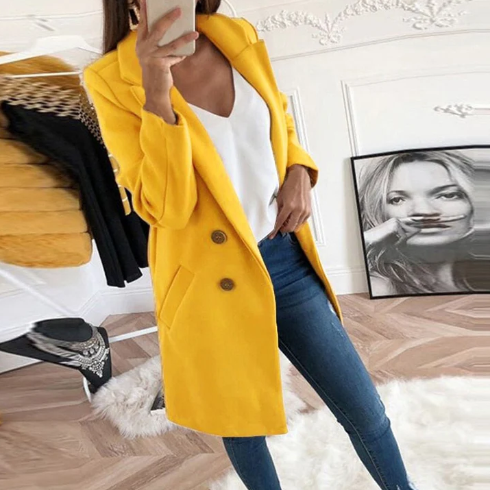 Street-Wave Long Blazer With Tailored Fit And Elegant Modern Cut For Professional Women