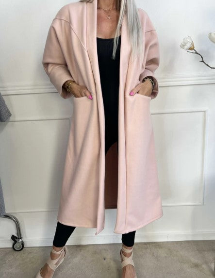 Street-Wave Plus Size Coat With Clean Seams And Pockets For Women Oversized Comfort Outerwear
