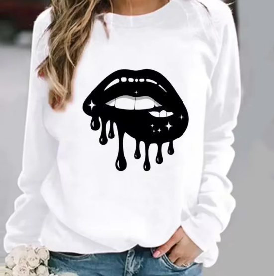 Street Wave Leopard Lip Print Cotton Sweatshirt For Trendy Streetwear Lovers Ultra Comfortable All Day Wear