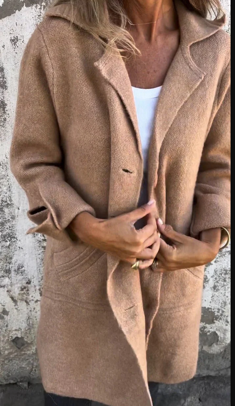 Streetwave Long Coat For Women Effortless Casual Elegance Versatile Outerwear In Soft Pink