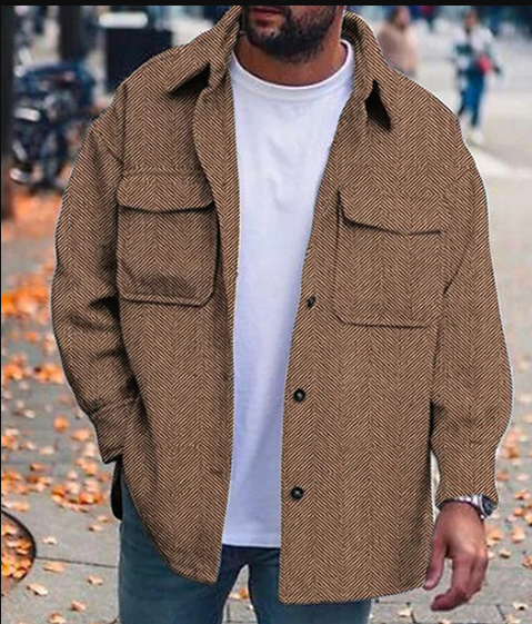 Streetwave Mens Cozy Warm Shirt Jacket With Pockets Casual Winter Everyday Comfort
