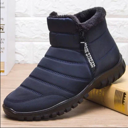 Streetwave Waterproof Warm Cotton Boots With Cozy Lining And Adjustable Lace Up For Rainy Day Comfort