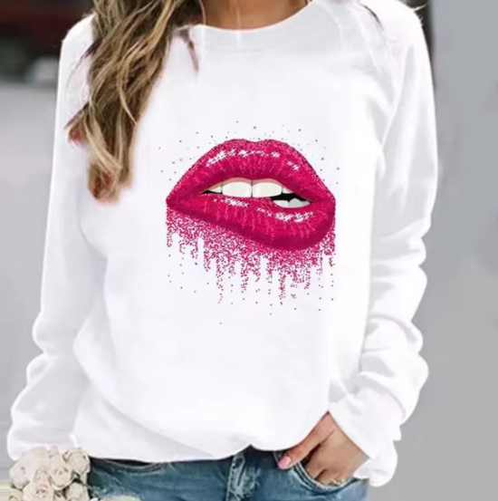 Street Wave Leopard Lip Print Cotton Sweatshirt For Trendy Streetwear Lovers Ultra Comfortable All Day Wear