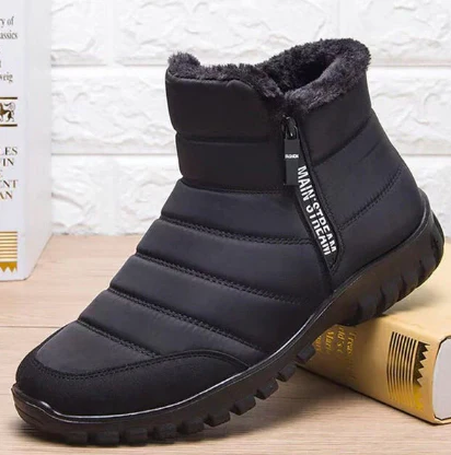 Streetwave Waterproof Warm Cotton Boots With Cozy Lining And Adjustable Lace Up For Rainy Day Comfort