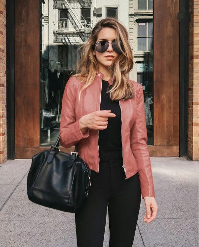 Street-Wave Faux Leather Jacket For Women With Figure Flattering Tailored Fit And Trendy Details