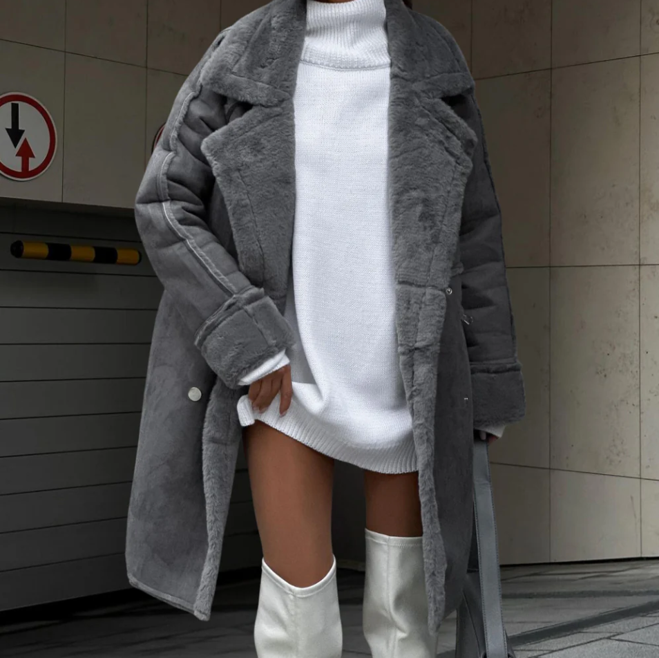 Street-wave Plush Coat For Women Longline Soft Faux Fur Warmth And Glamour Iconic Look