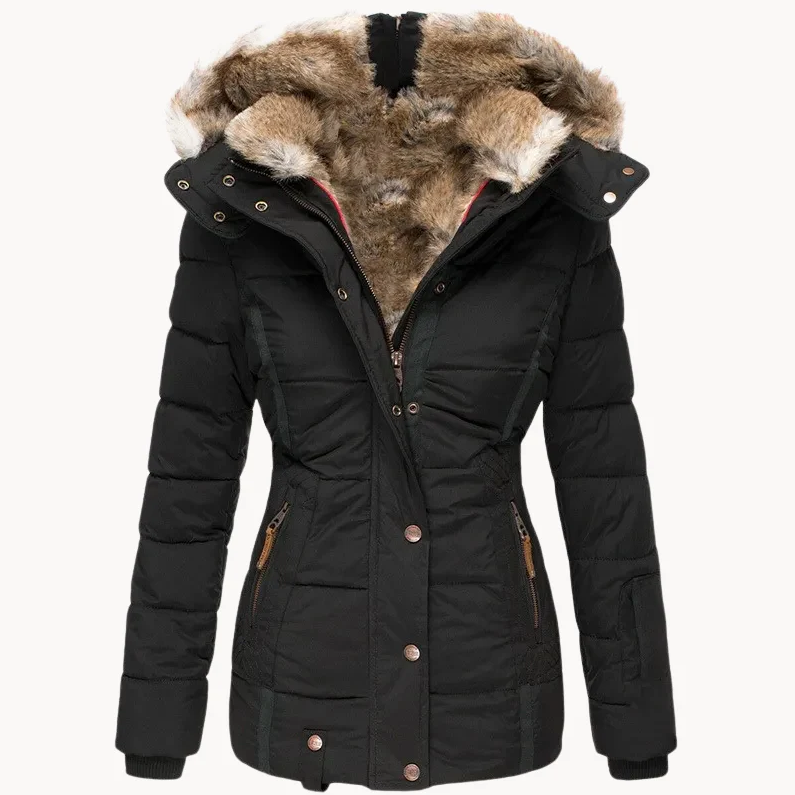 Street-Wave Women's Puffer Coat Warmth And Style Hooded Insulated Winter Jacket