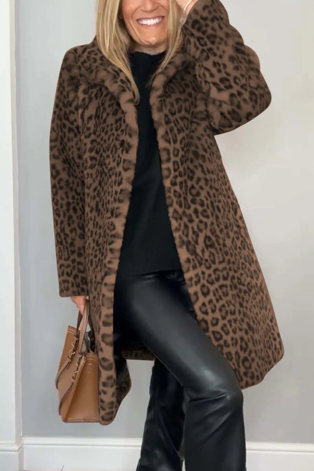Streetwave Leopard Print Winter Coat For Women Warmth And Timeless Chic Style Luxurious Comfort