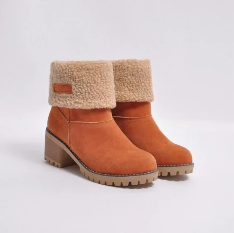 Street-Wave Suede Winter Boots With Plush Shearling Cuff For Women Warm Comfort In Rugged Lug Sole Designs