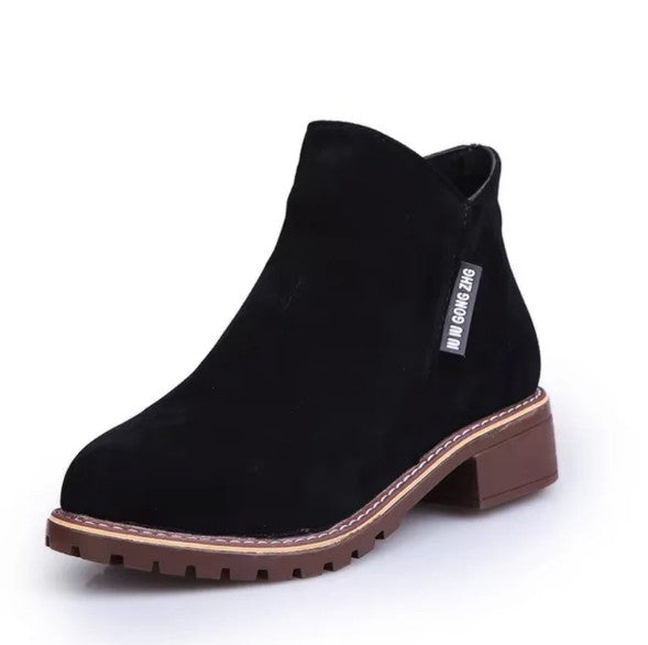 Streetwave Platform Ankle Boots Women Suede With Thick Sole For Trendy Comfort All Day Wear Modern Street Style