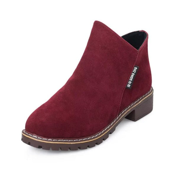 Streetwave Platform Ankle Boots Women Suede With Thick Sole For Trendy Comfort All Day Wear Modern Street Style
