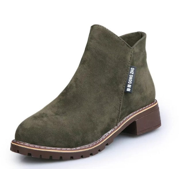 Streetwave Platform Ankle Boots Women Suede With Thick Sole For Trendy Comfort All Day Wear Modern Street Style