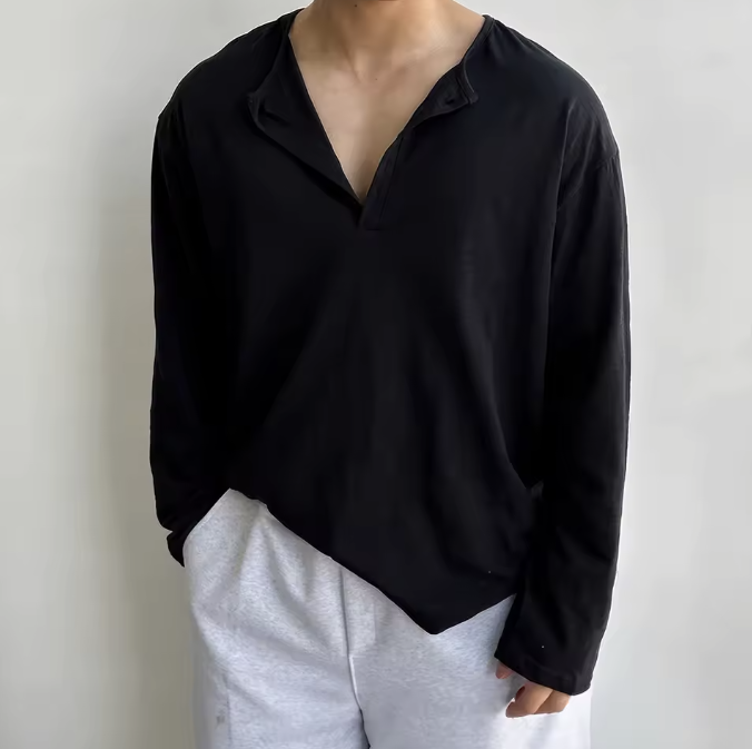 Navari Linenwave Cotton Shirt For Men Open Collar Relaxed Fit Breathable Linen Cotton Texture
