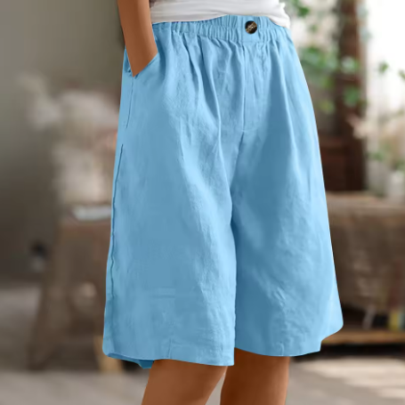 Women's Casual Shorts with Relaxed Fit and Adjustable Waist