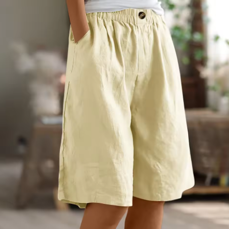 Women's Casual Shorts with Relaxed Fit and Adjustable Waist