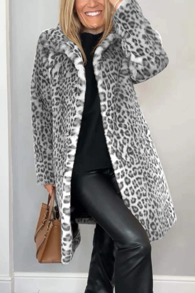 Streetwave Leopard Print Winter Coat For Women Warmth And Timeless Chic Style Luxurious Comfort