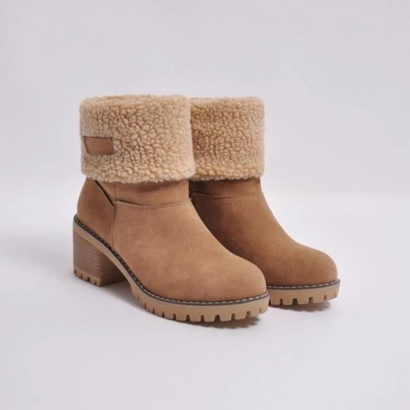 Street-Wave Suede Winter Boots With Plush Shearling Cuff For Women Warm Comfort In Rugged Lug Sole Designs