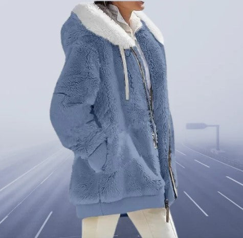 Street-wave Women's Soft Fitted Winter Jacket With Faux Fur Lining For Cozy Warmth And Style