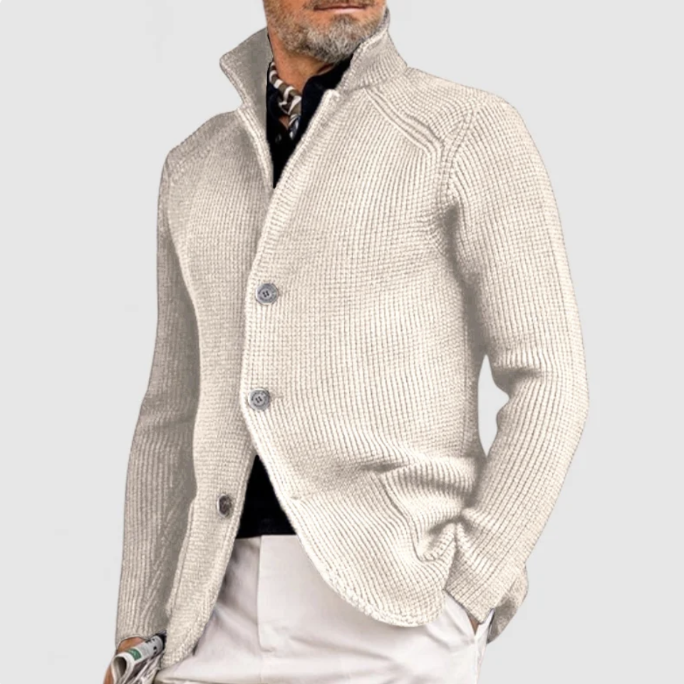 Pierre Cotton Structured Knit Cardigan for Men Premium Comfort and Versatile Style