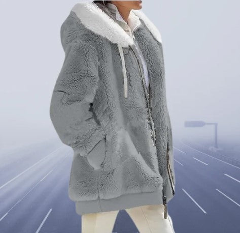 Street-wave Women's Soft Fitted Winter Jacket With Faux Fur Lining For Cozy Warmth And Style