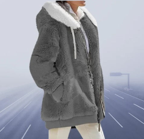 Street-wave Women's Soft Fitted Winter Jacket With Faux Fur Lining For Cozy Warmth And Style
