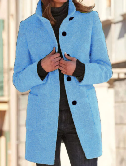 Street-Wave Womens Cozy Casual Coat Elegant Wool Blend Soft Warm Fabric For All Season Wear