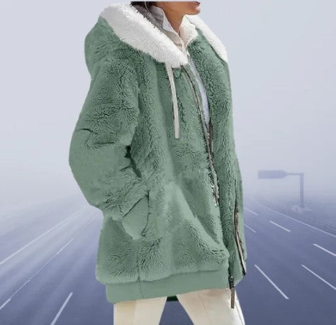 Street-wave Women's Soft Fitted Winter Jacket With Faux Fur Lining For Cozy Warmth And Style