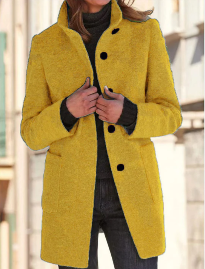 Street-Wave Womens Cozy Casual Coat Elegant Wool Blend Soft Warm Fabric For All Season Wear