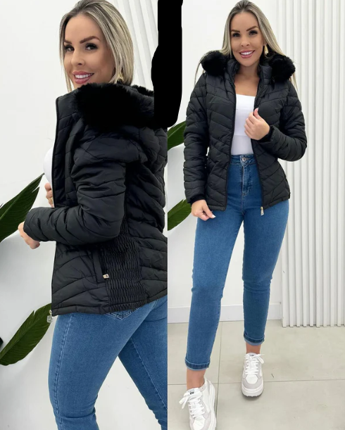 Street Wave Quilted Puffer Jacket With Faux Fur Hood For Women Warm And Stylish For All Winter Wear