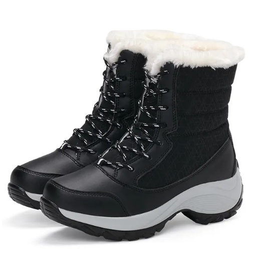 Street-Wave Winter High-Top Fur-Lined Boots For Unisex Outdoor Adventure Warm Non-Slip Traction