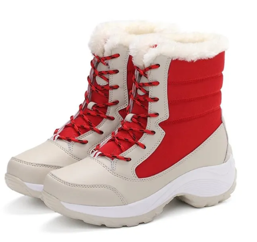 Street-Wave Winter High-Top Fur-Lined Boots For Unisex Outdoor Adventure Warm Non-Slip Traction
