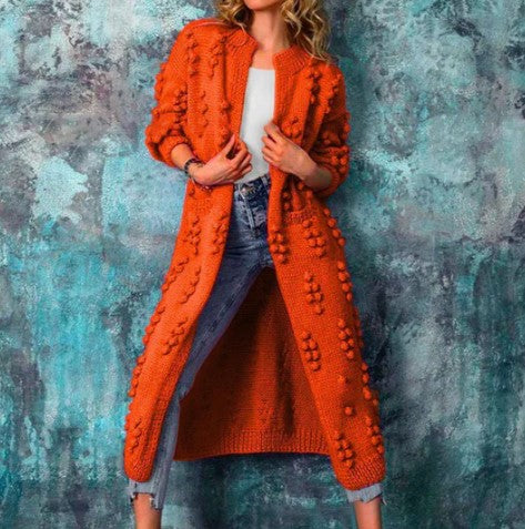 Street-Wave Colorful Knit Cardigan For Women Warm Soft Fabric Layering Essential With Elegant Chic Appeal